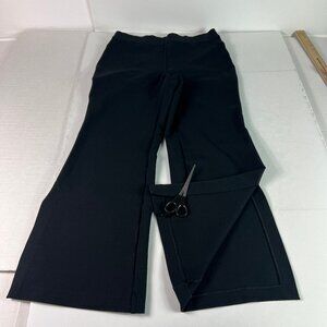 Spanx Perfect Pant Women Petite 31x27* Ponte Flare Ankle Split Seam Black Tag LP